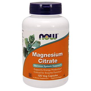 Suplemen Now, Magnesium Citrate, Fungsi Enzim*, Dukungan Sistem Saraf*, 120 Kapsul Vegetarian