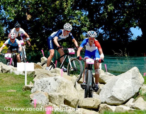 Julie Bresset (France) leads Annie Last (Great Britain) early in the race