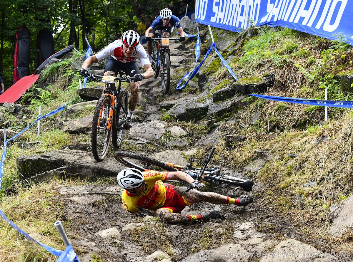 Jofre Cullell Estape (Spain) goes down hard at the bottom of Beatrice