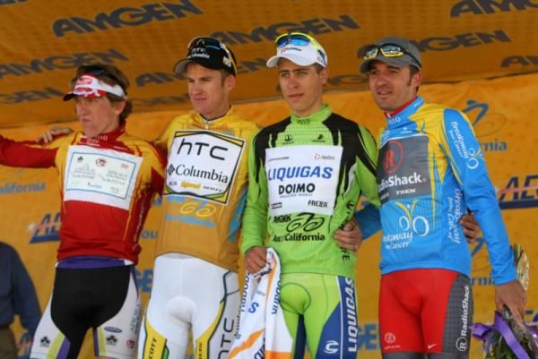 The final classification winners (-r): Thomas Rabou, Michael Rogers, Peter Sagan and Yaroslav Popovych.