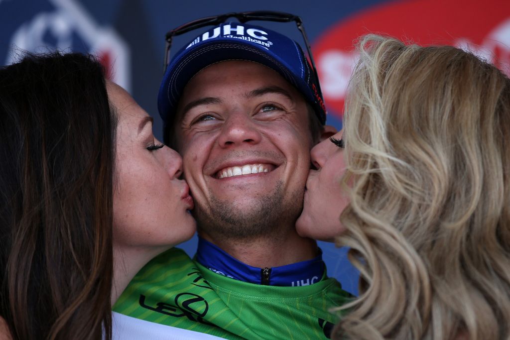 A smiling Kiel Reijnen (UnitedHealthcare) in green