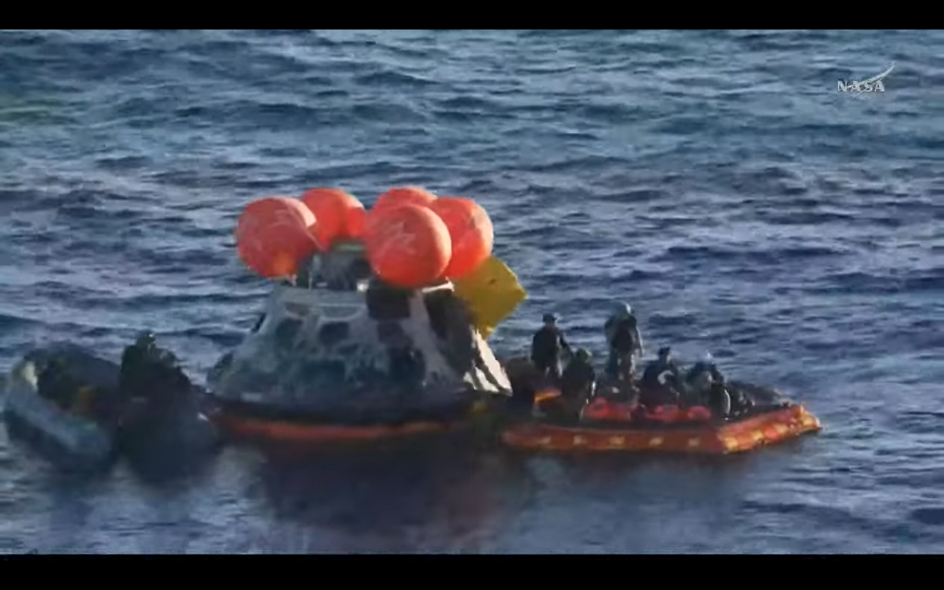 artemis 2 astronauts exit Orion after splashdown
