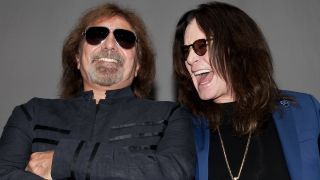 HOLLYWOOD, CA - MAY 12: (L-R) Geezer Butler and Ozzy Osbourne attend the Ozzy Osbourne and Corey Taylor Special Announcement on May 12, 2016 in Hollywood, California. California. (Photo by Tibrina Hobson/WireImage)
