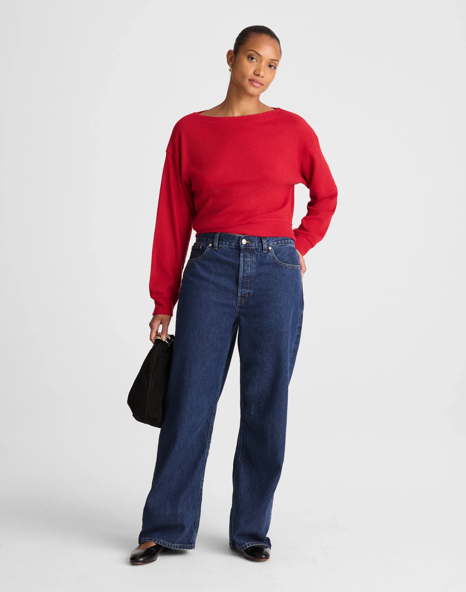 Curvy Low-Slung Baggy Jeans in Mckinney Wash