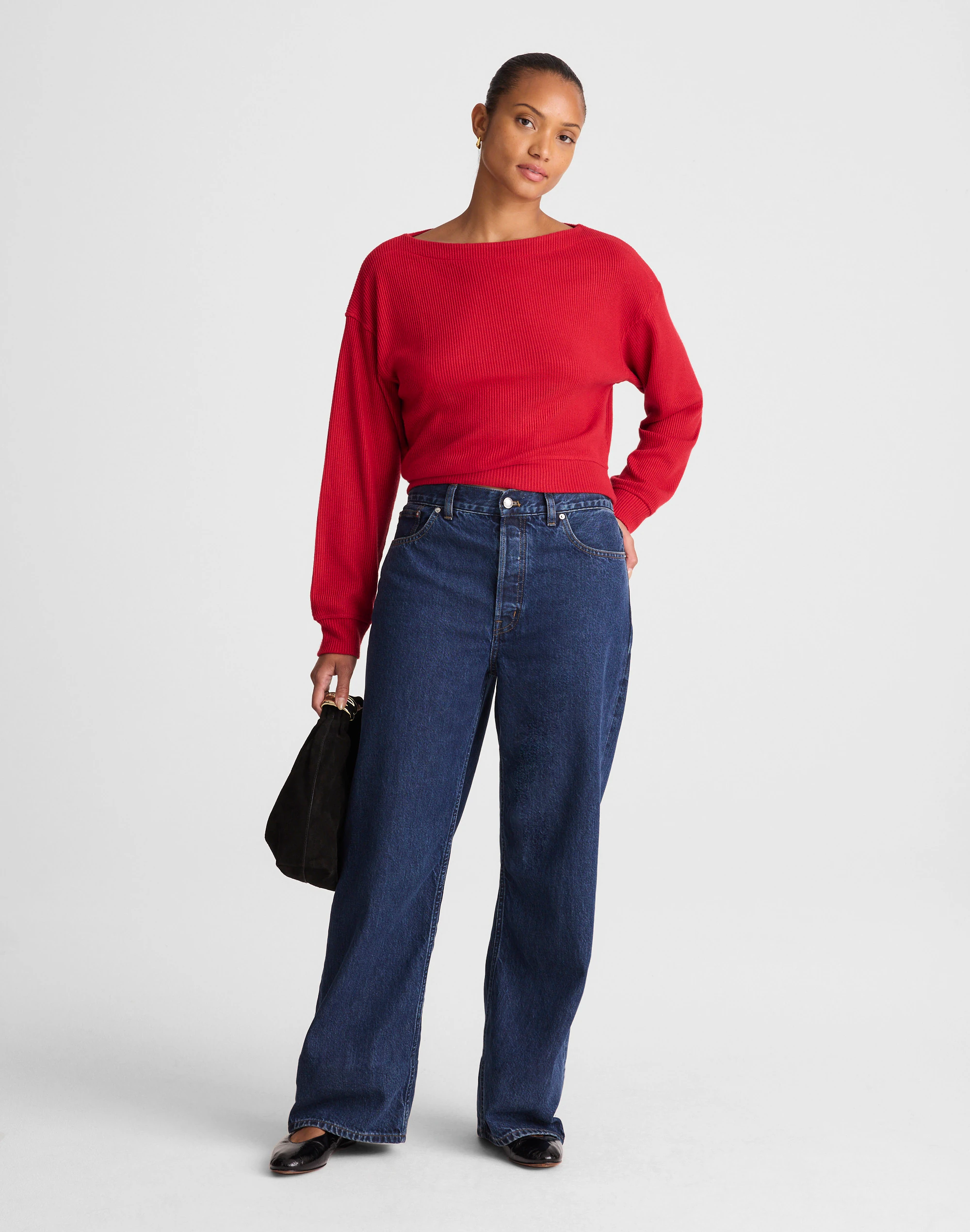 Curvy Low-Slung Baggy Jeans in Mckinney Wash