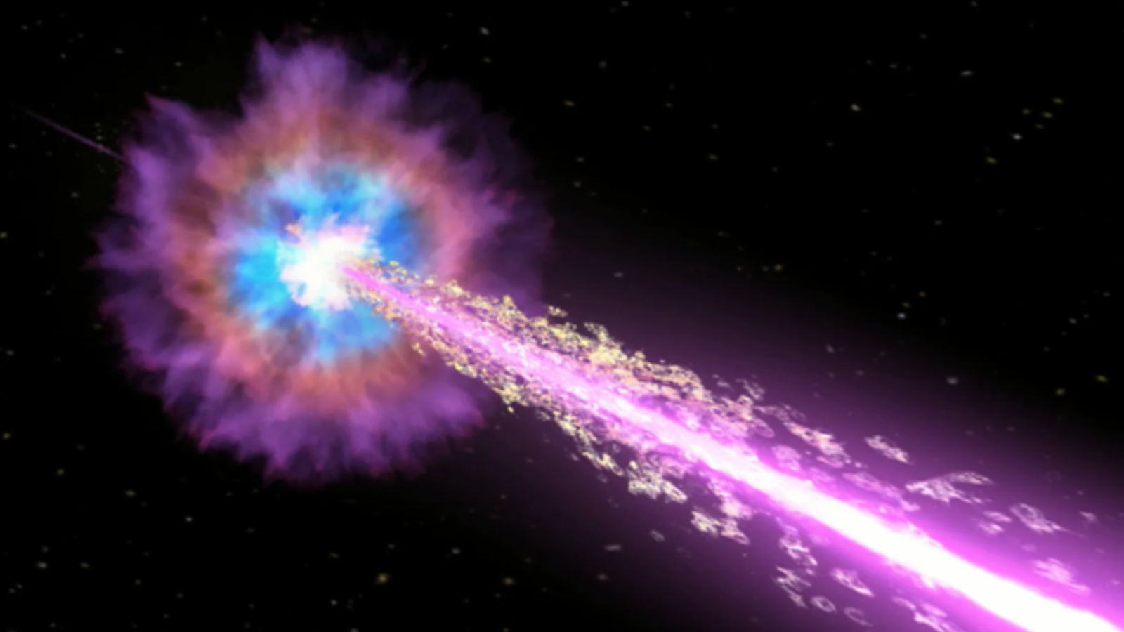 An X-ray jet blasts through wreckage surrounding a supernova