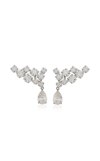 Cluster Pear Drop Vrai Created Diamond Earrings