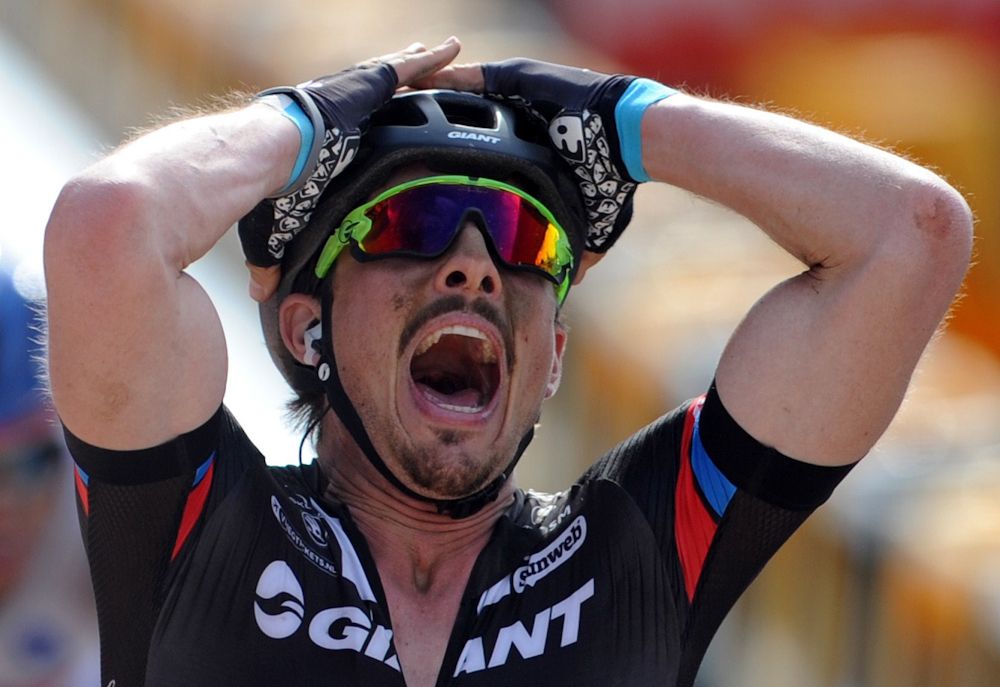 An ecstatic John Degenkolb wins the 2015 Paris-Roubaix