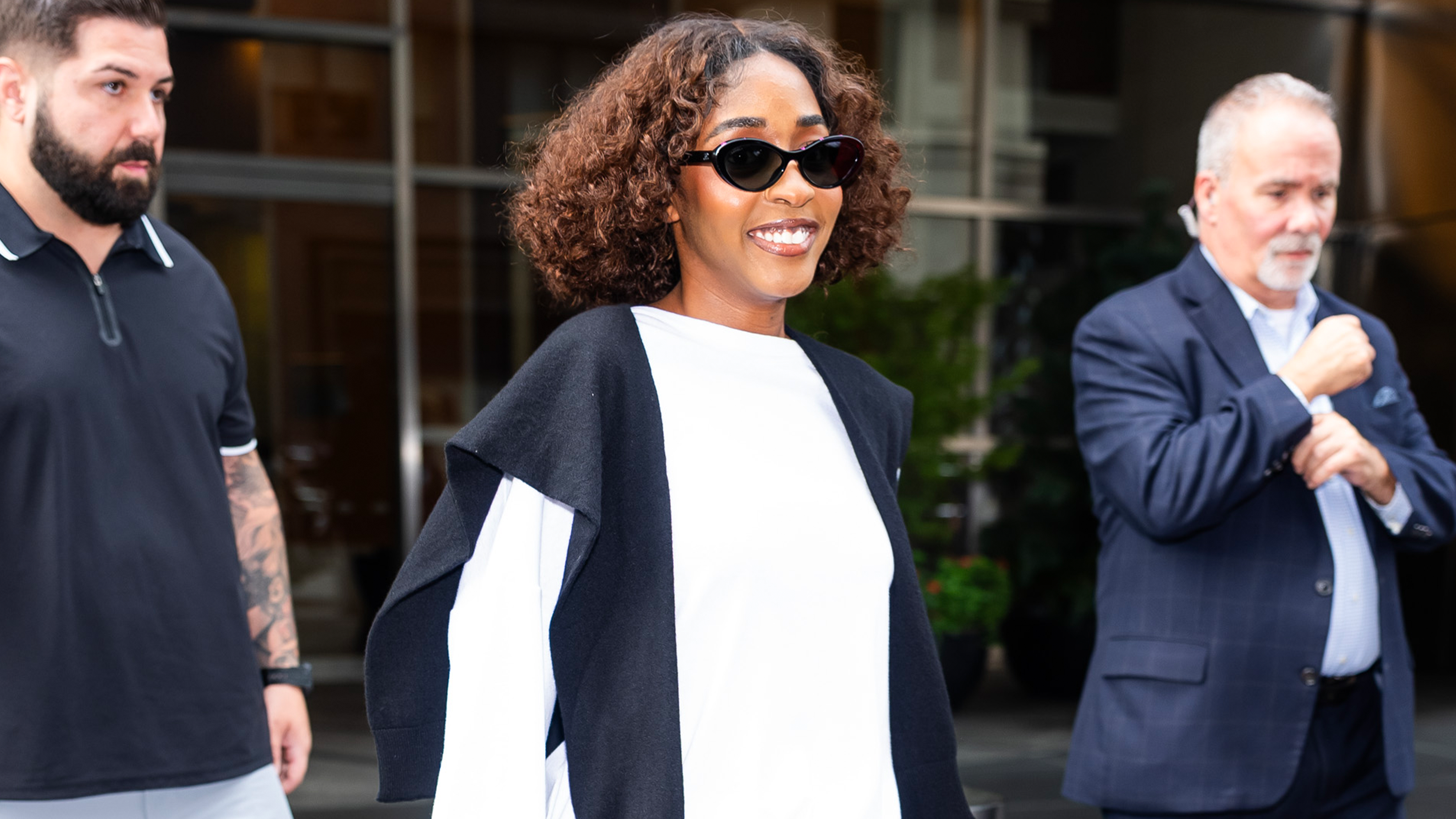Photo of Ayo Edibiri in Paris wearing fall 2025 outfit.