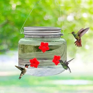 mason jar hummingbird feeder