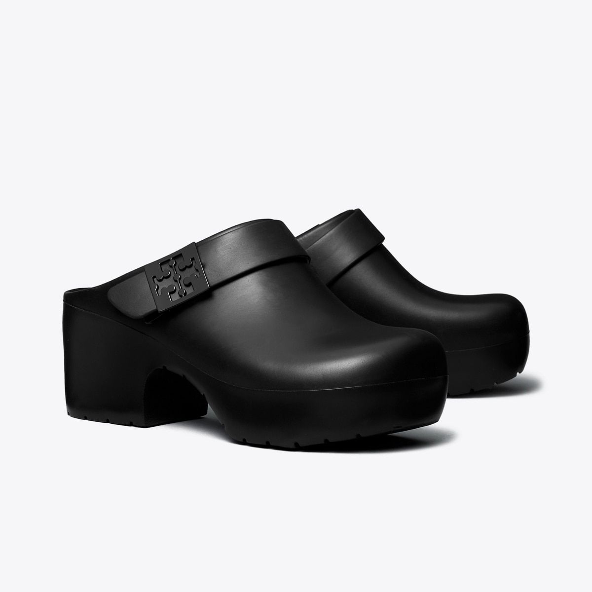 Mellow Platform Heeled Clog in Black, Size 5