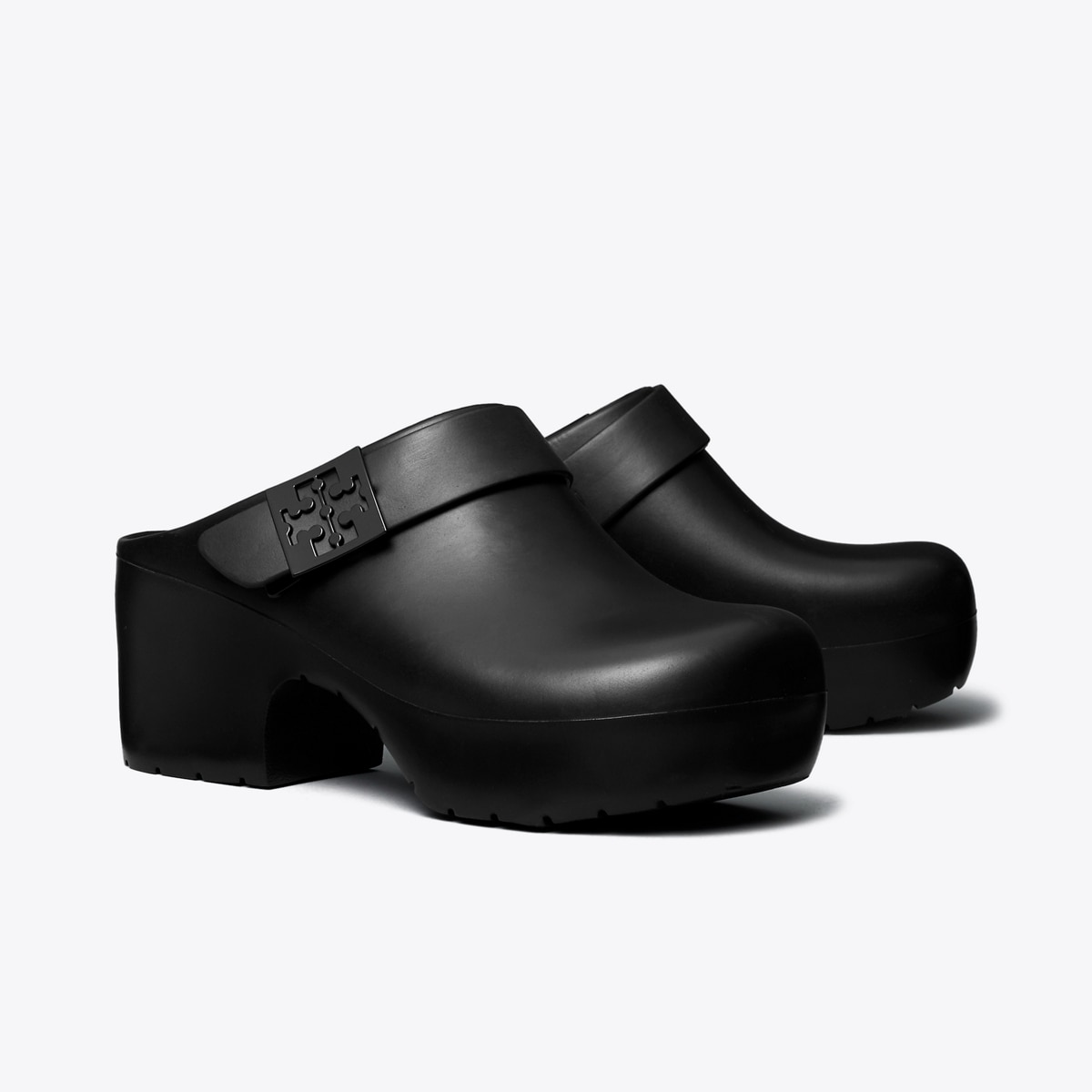 Mellow Platform Heeled Clog in Black, Size 5