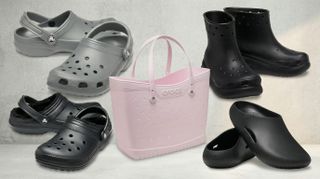 Crocs shoes and bag