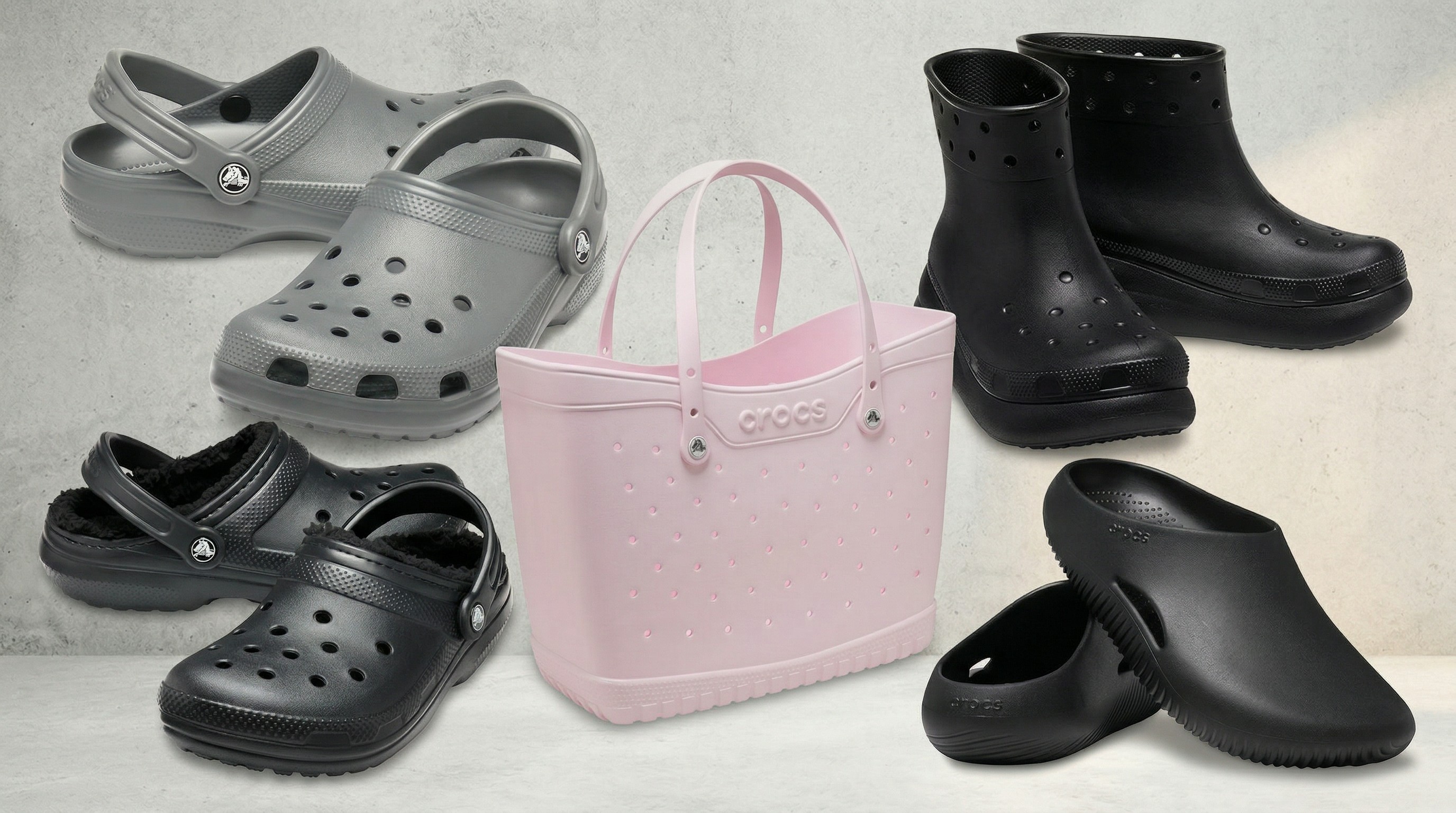 Crocs shoes and bag