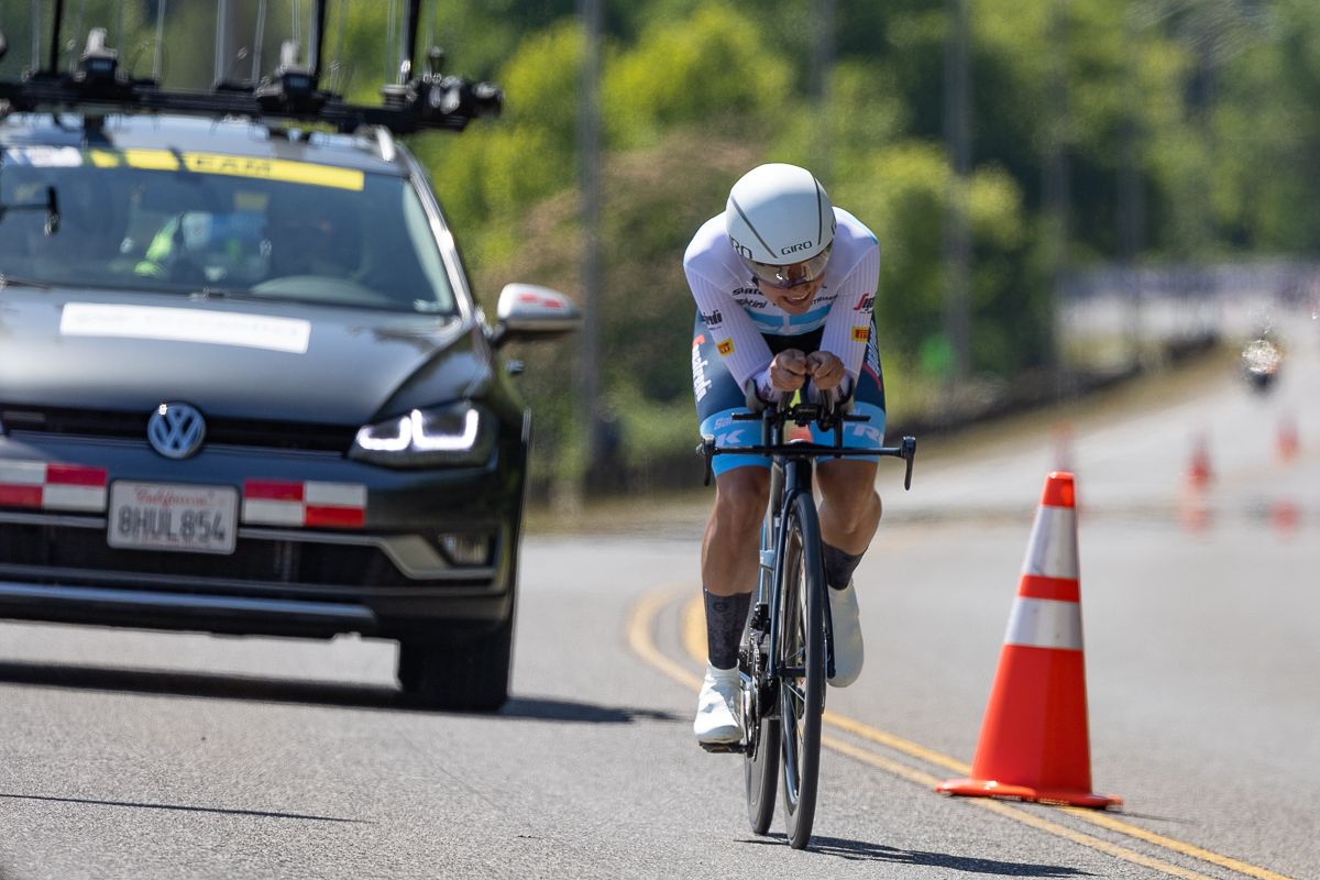 Leah Thomas (Trek-Segafredo) improved on her time from last year by 1 minute, 23 seconds, setting a new course record of 29:38.21.