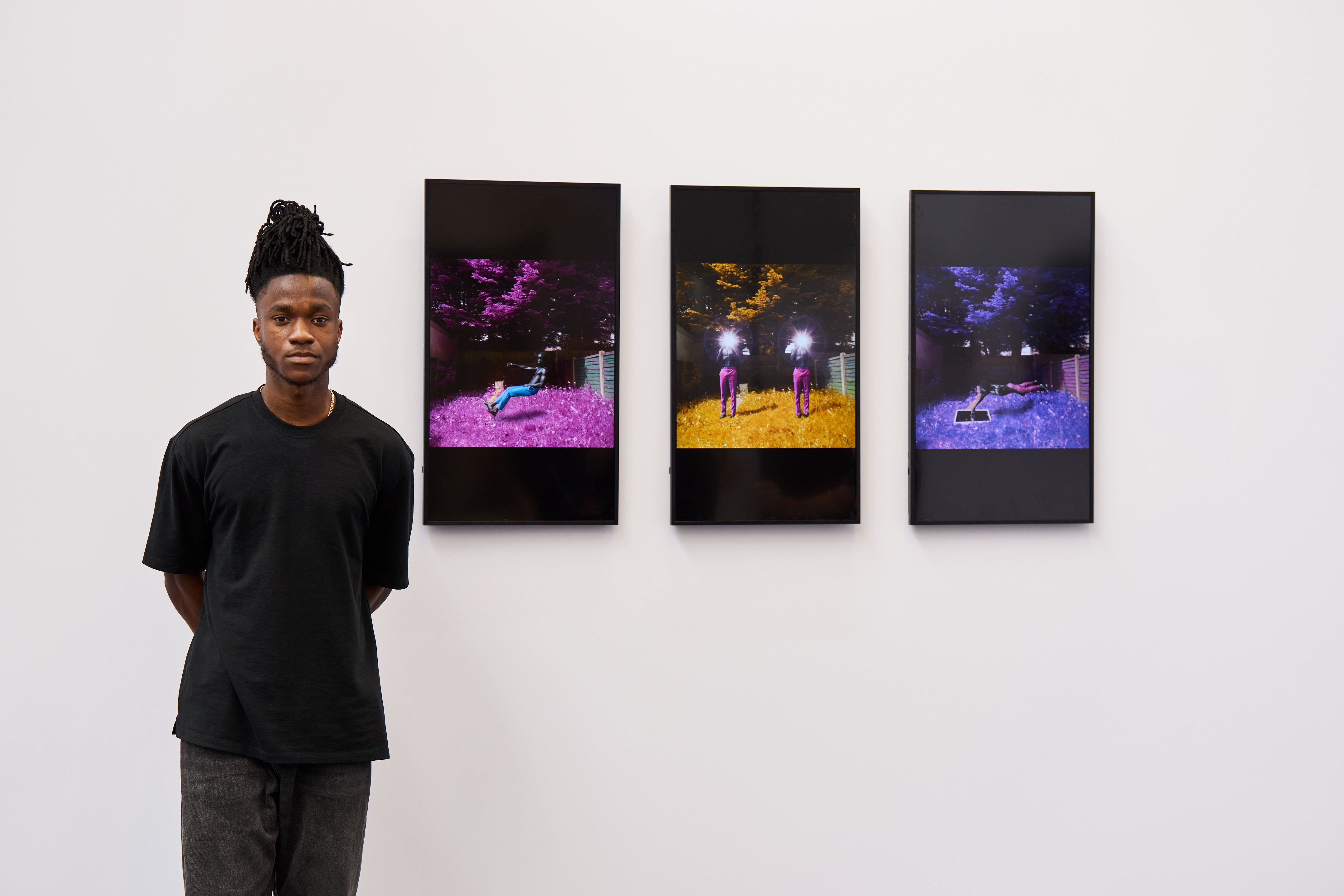 man in front of work