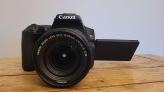 Front view of the Canon SL3/250D, taken during our review.