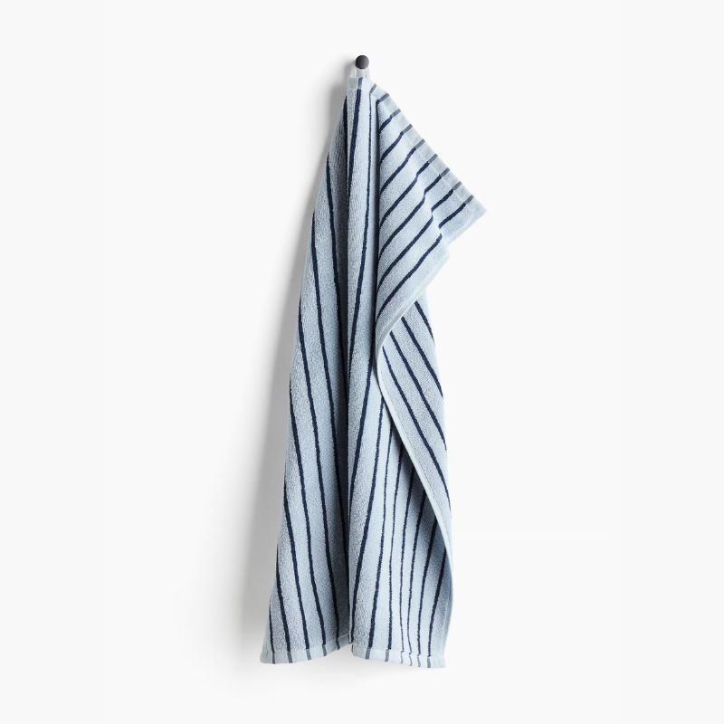 blue striped hand towel