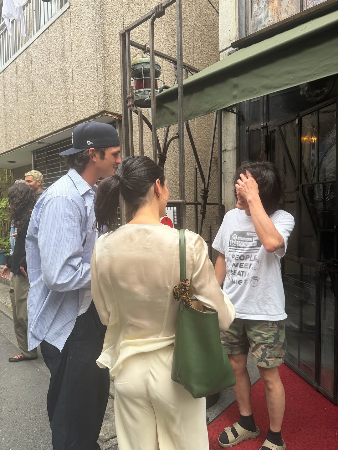 Kendall Jenner wore a pajama-inspired matching set in Tokyo with Jacob Elordi