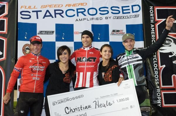 Christian Heule on the podium with Jonathan Page (L) and Jeremy Powers (R)