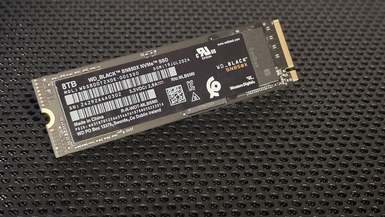 The WD Black SN850X 8 TB out of the packaging.