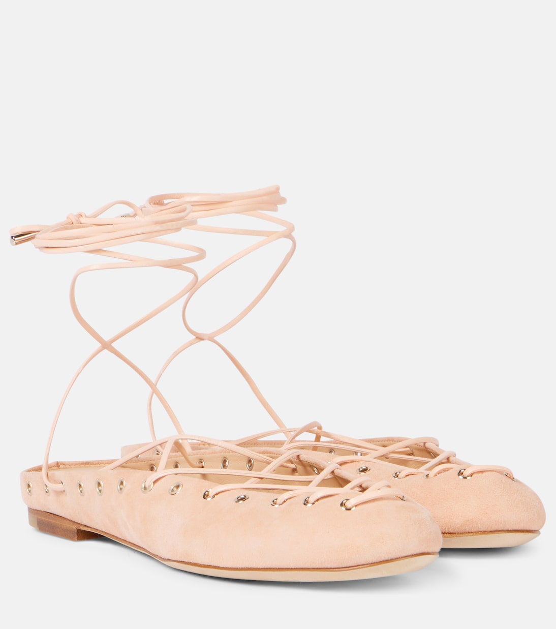 Ghillies Suede Flats in Pink - Chloe