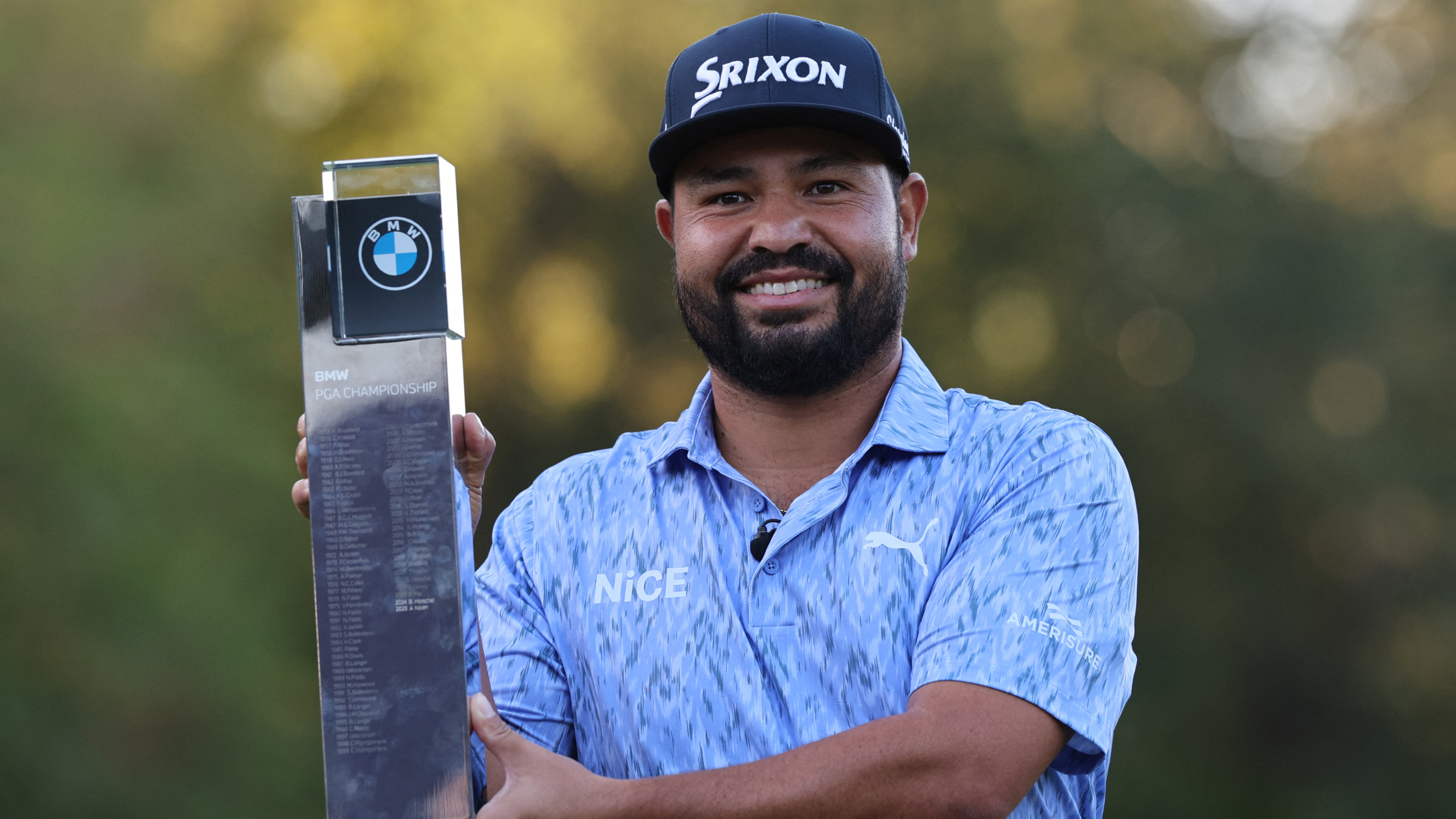 JJ Spaun after winning the BMW PGA Championship