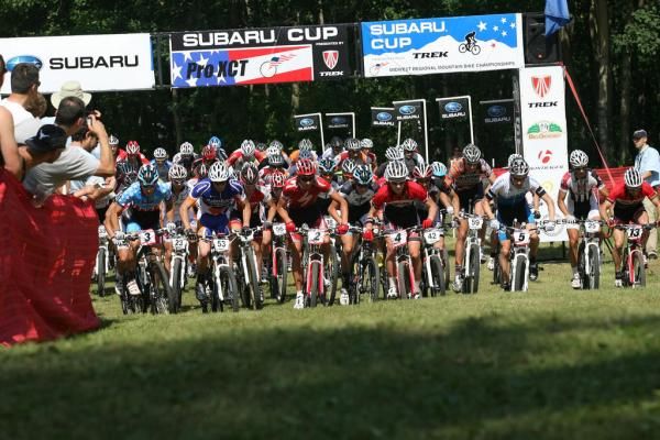 The men's Pro XCT start was over 60 riders strong at the 2010 Subaru Cup