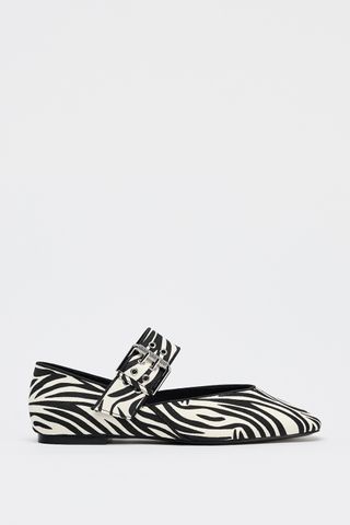 Animal Print Buckle Ballet Flats