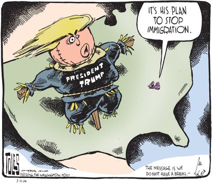 Political Cartoon U.S. Immigration Trump 2016