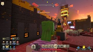 Minecraft Legends Horde of the Bastion: Portal shield towers.