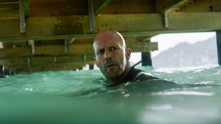 Jason Statham in the water in Meg 2: The Trench.