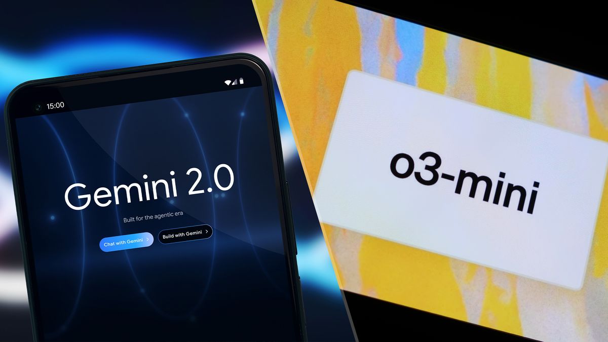 Gemini 2.0 logo and o3-mini logo 