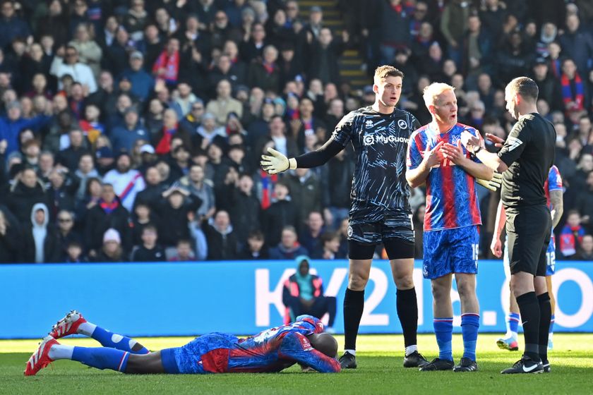 Millwall goalkeeper Liam Roberts was sent off for a horrific challenge on Jean-Philippe Mateta