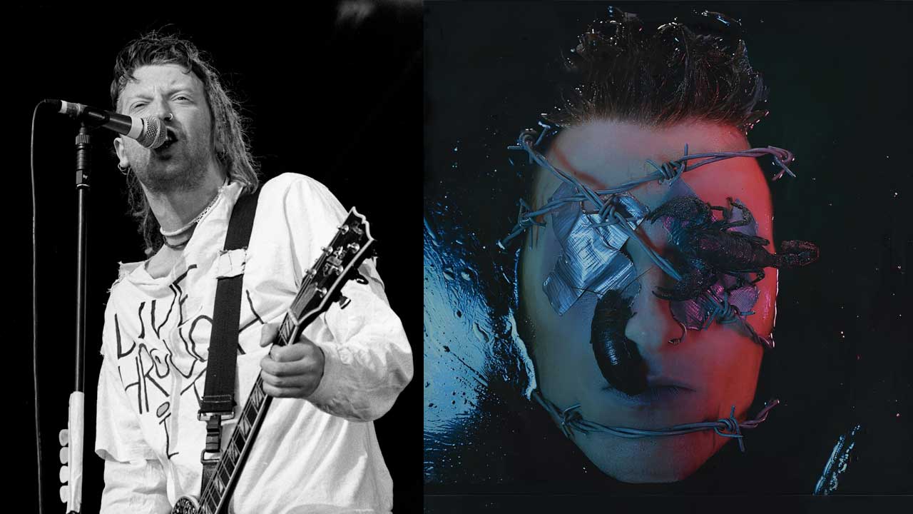 Ginger Wildheart onstage in 1994, and the cover of Earth vs The Wildhearts