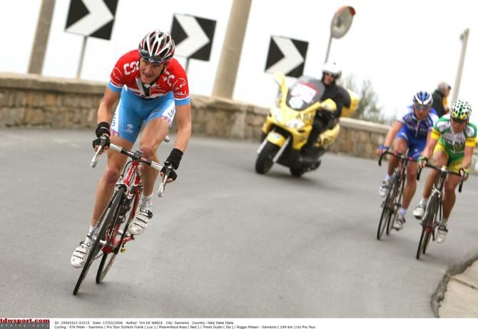 Frank Schleck makes an attack during 97th edition