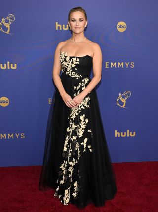 Reese Witherspoon in Dior black dress at the 2024 Emmy Awards