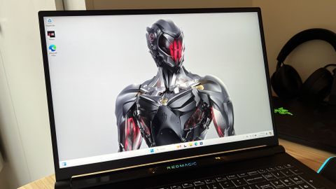 RedMagic Titan 16 Pro gaming laptop display showing desktop screen