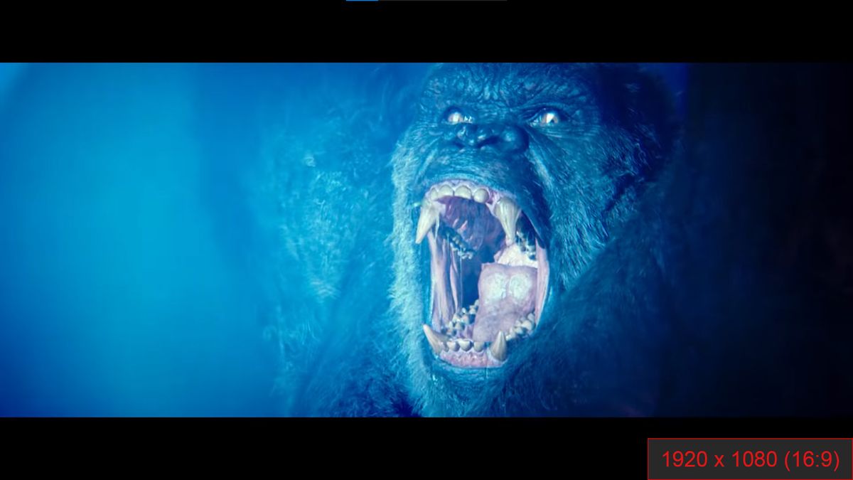 A movie playing on a 16:9 display.