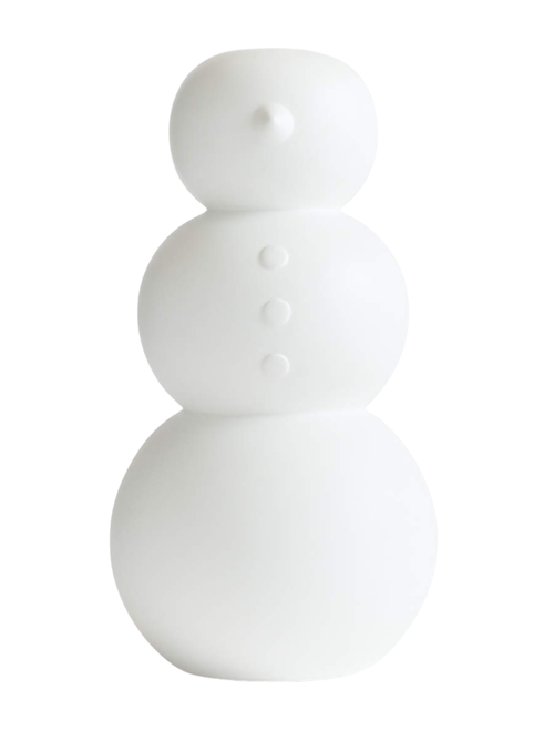White Fiberstone Front Porch Outdoor Snowman 27"