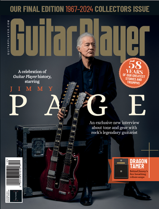 Jimmy Page on the cover of the final issue of Guitar Player