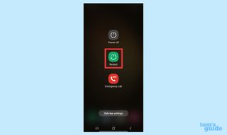 How to restart Galaxy S23 press restart button