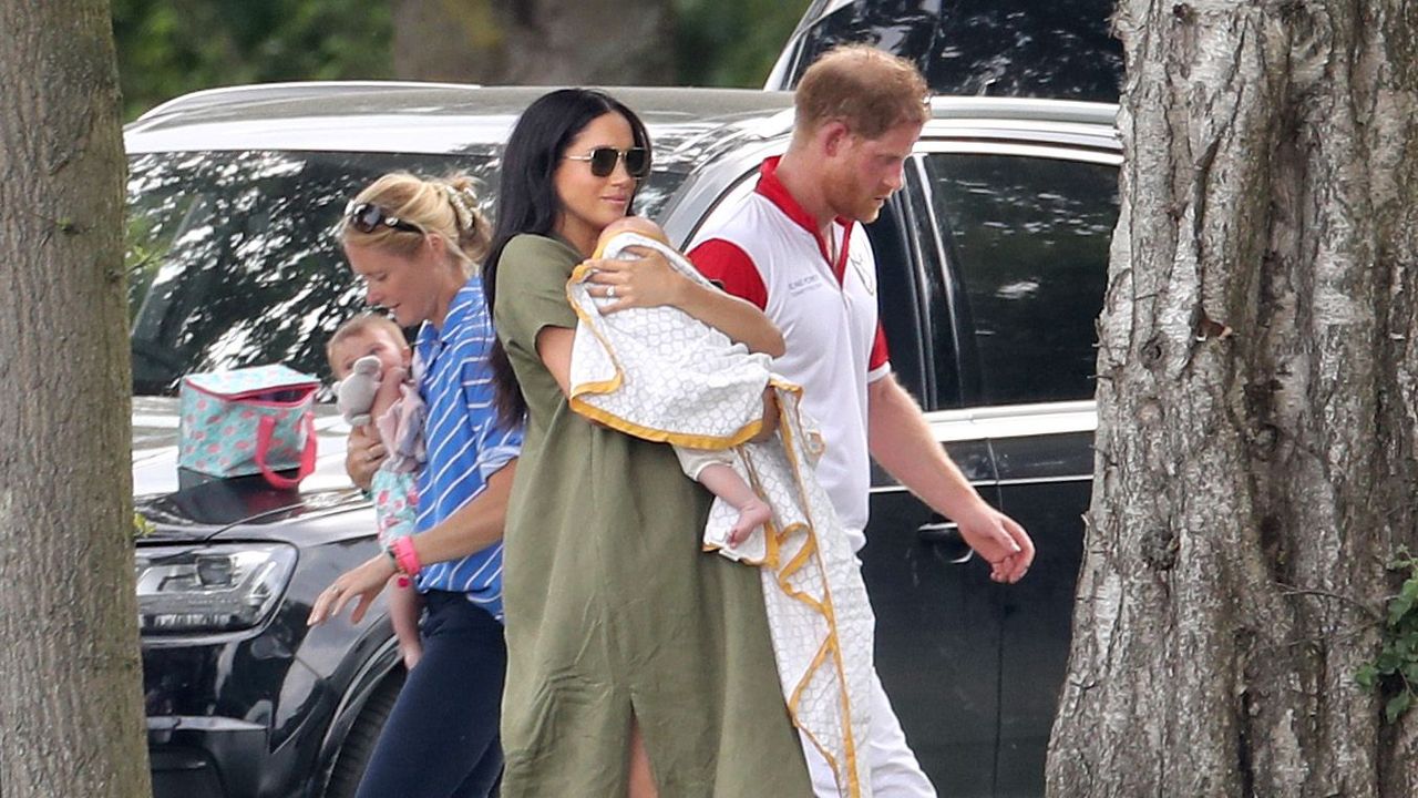 wokingham, england july 10 prince harry, duke of sussex, meghan, duchess of sussex and prince archie harrison mountbatten windsor attend the king power royal charity polo day at billingbear polo club on july 10, 2019 in wokingham, england photo by chris jacksongetty images