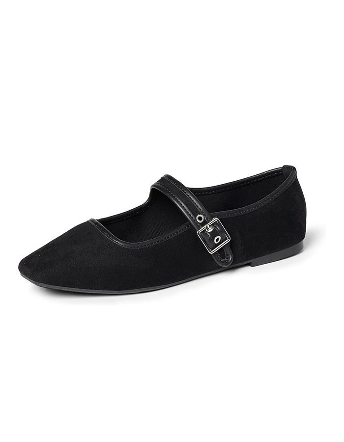 The Drop Women's Levina Flat, Black Microsuede, 8.5