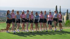 Group of female golfers on holiday