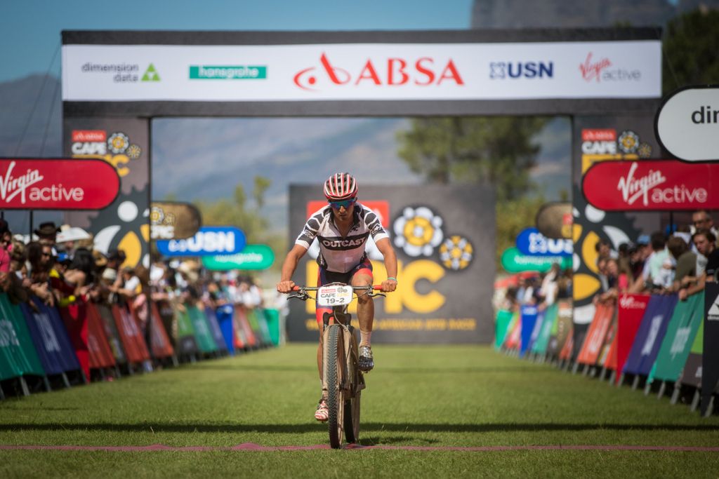 Howard Grotts crosses the line for the final day