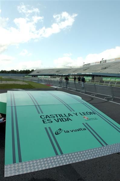 The Vuelta start ramp is ready for the off in Assen