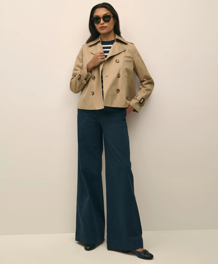 Cotton Twill Wide-Leg Pant
