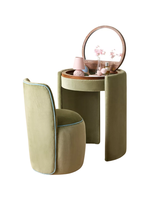 Jane Upholstered Vanity & Stool Set