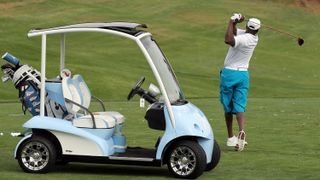 Photo of Michael Jordan's custom golf cart